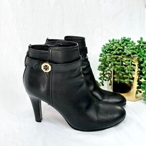 Tory Burch Bristol Black Leather Heel Ankle Boots size 6.5